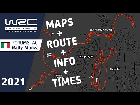 WRC FORUM8 ACI Rally Monza 2021 : Maps : Route : Stage Info : Times