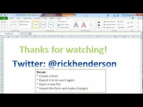 Export a userform from VBA in Excel Part 2