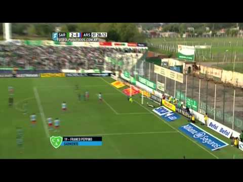 Gol de Peppino. Sarmiento 2 - Arsenal 0. Fecha 10. Primera División 2015. FPT