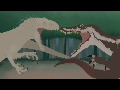 spinosaurus vs indominus rex | dinosaur battle | PPANIMAN | animation