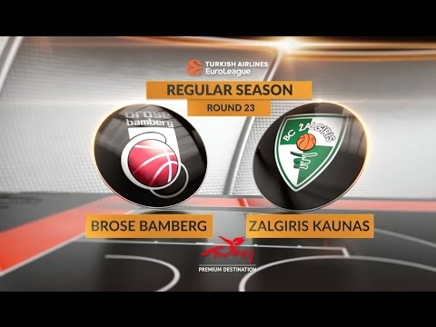 EuroLeague Highlights RS Round 23: Brose Bamberg 86-91 Zalgiris Kaunas