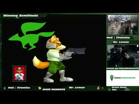 Mass Madness 23 SSBM - HoG | Tiramisu (Fox) vs. Mr. Lemon (Dr. Mario) - Melee WSF