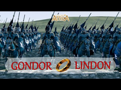 Gondor VS Lindon Battle - The Lord Of The Rings - Attila Total War Cinematic Battle - 20000 Unit