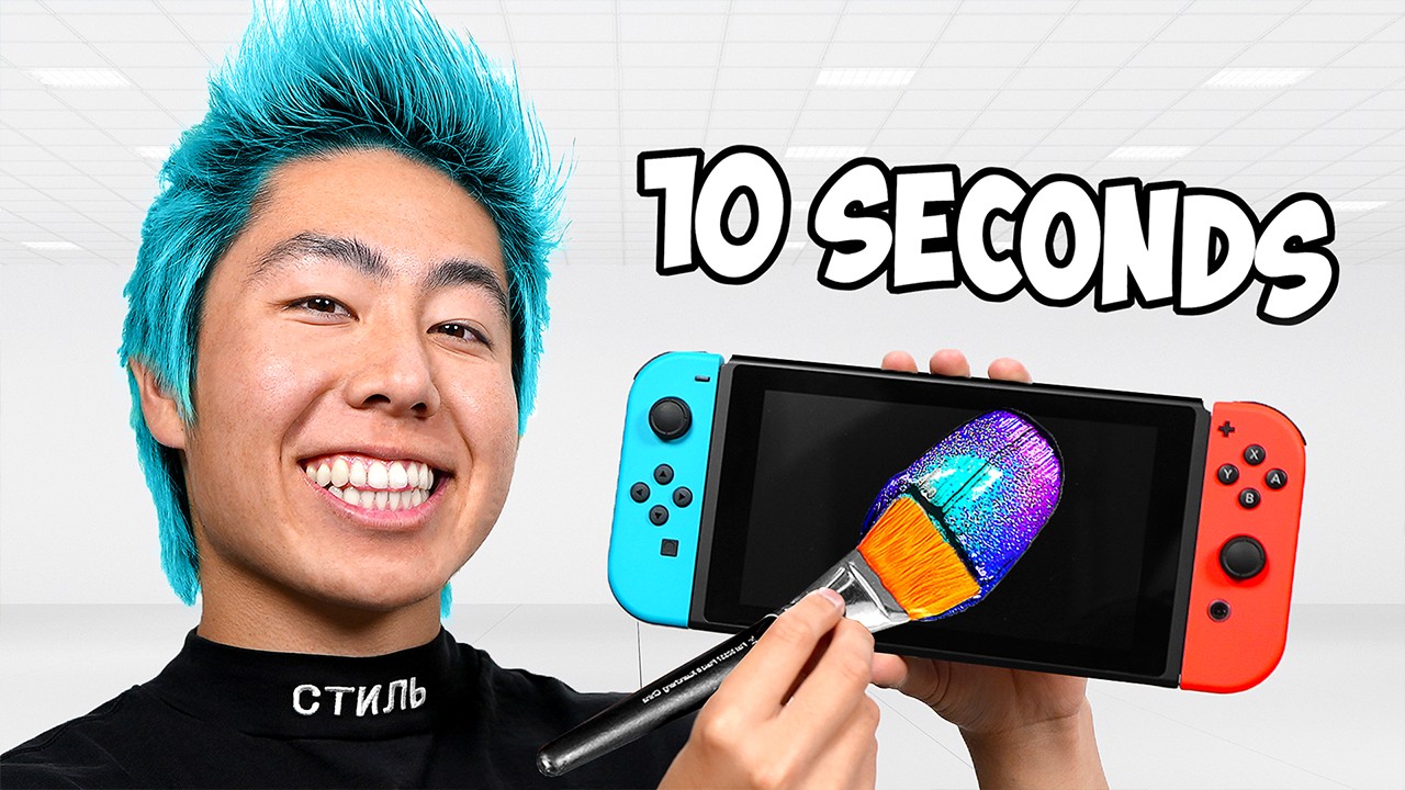 I Customized A Nintendo Switch In 10 Hours, 1 Hour, 10 Minutes, 1 Minute & 10 Seconds - Challenge