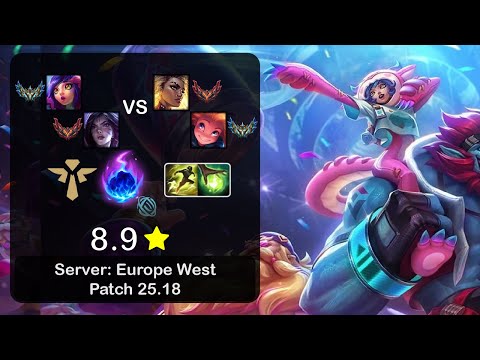 Neeko Support + Kai'Sa vs Rell + Zoe - EUW Challenger - Patch 25.18
