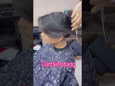 Curtains bang !side puff #hairstyle #cuttingskills