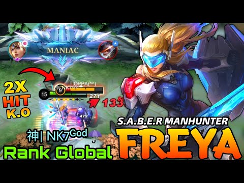 S.A.B.E.R Manhunter Freya New EPIC Skin MVP Plays! -  Top 1 Global Freya by 神| NK7ᴳᵒᵈ☂ - MLBB