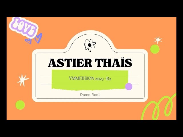 YMMERSION 2023 2024, Demo reel Thais ASTIER étudiante en Anim 3D Aix Ynov Campus