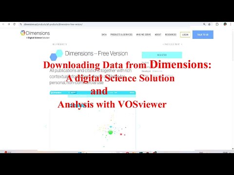 Downloading Data from Dimensions A Digital Science Solution and Analysis with VOSviewer