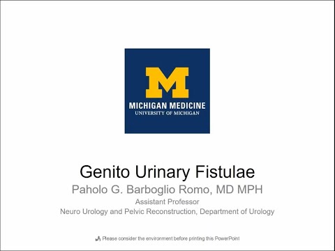 4.20.2020 Urology COViD Didactics - Urinary Fistula
