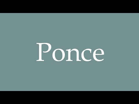 How to Pronounce ''Ponce'' (Pumice) Correctly in French