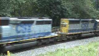 preview picture of video 'CSX 8804,8087,64,& 8837 Pull Mixed Freight Train'