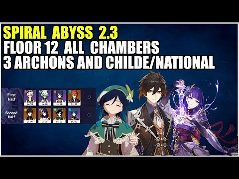 Spiral Abyss 2.3 | 3 Archons Team & Tartaglia International (Floor 12 9-Stars) - Genshin Impact
