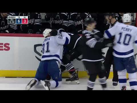 NHL Fight - Lightning @ Devils - Cernak vs Bastian - 15/02/2022