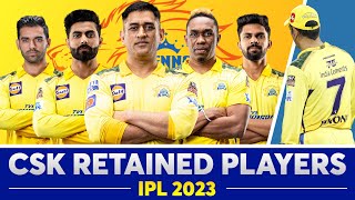 IPL 2023 CSK Retained Players List | CSK Retained Players 2023 | CSK Squad 2023 Ravindra Jadeja ?