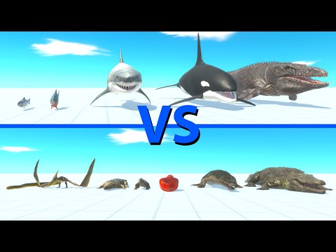 AQUATICS Team vs REPTILES Team - Animal Revolt Battle Simulator