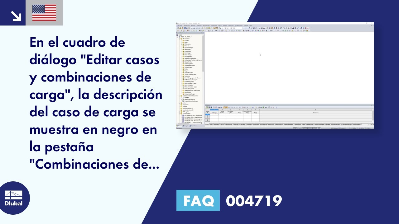 FAQ 004719 | En el cuadro de diálogo &quot;Editar casos y combinaciones de carga&quot;, la descripción del caso de carga ...