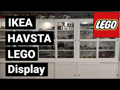 LEGO Display with IKEA Havsta cabinets, Vaxmyra LEDs