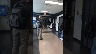Kid smashes head off exit sign *IT BREAKS*
