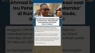 Heboh! Ahmad Sahroni Jawab Soal Isu Penemuan 'Black Mamba' yang Ditemukan di Rumahnya: Itu Hoaks!