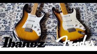 Video thumbnail for Ibaenz AT100 vs Fender CS 1956 NOS - Neck Pickup Only by jem555bkk