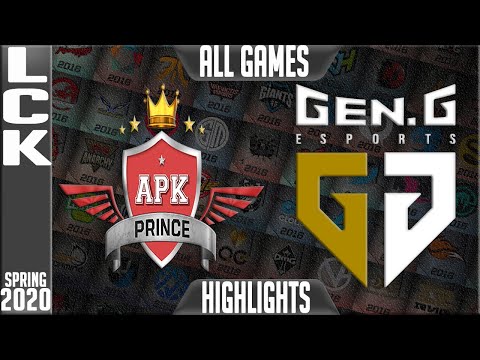 APK vs GEN Highlights ALL  GAMES | LCK Spring 2020 W8D1 | APK Prince vs Gen.G