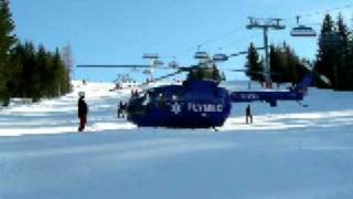 preview picture of video 'Rescue helicopter starting up engines at ski run'