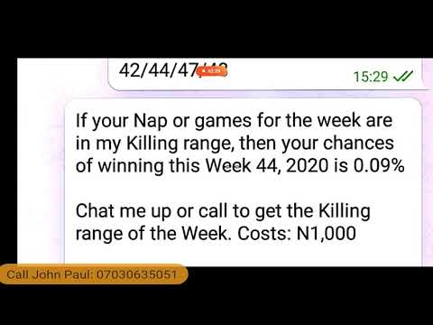 Week 44, 2020 Killing Range for UK Football Pools