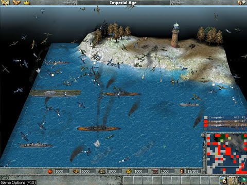Empire Earth: Us Carrier Vs Japanese Carrier Kaga Dog Fight Battle All Out War WW2 Concept