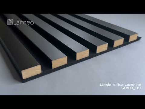 Nowoczesne panele ścienne czarne lamele na filcu - Lameo