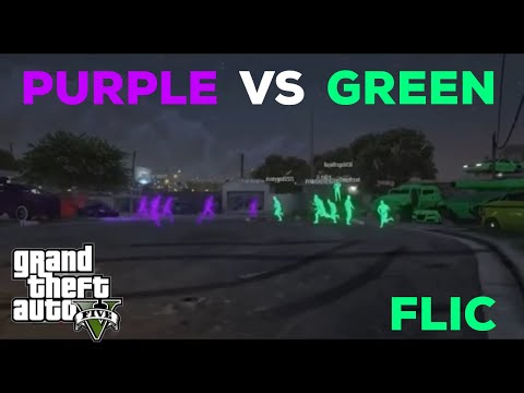 GTA 5 GREEN ALIEN GANG VS PURPLE ALIEN GANG WARS! GTA5 PURPLE VS GREEN! GTA ROLL PLAY! 🟢VS🟣