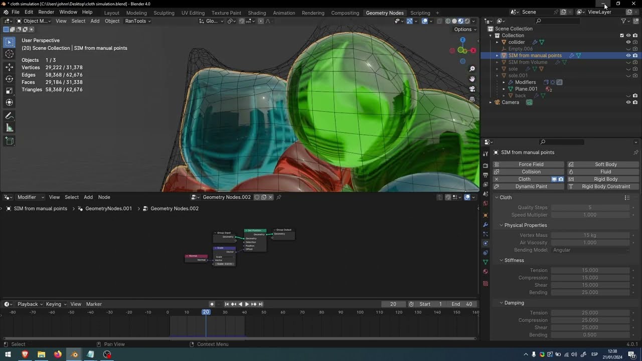 Simulación de Tela en Blender