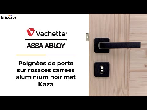 Poignées sur rosaces carrées - aluminium noir mat - Kaza VACHETTE