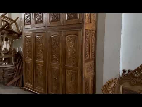 Teak wood rectangular wooden office table and chair set, wit...