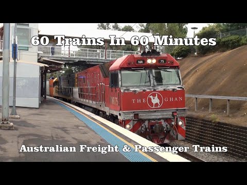 60 Trains In 60 Minutes Compilation: With Steam Loco 3801: Australian Trains