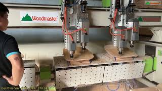 Máy cắt ván Plywood 4 axis Woodmaster, Cắt 2 sản phẩm cùng lúc WM-4DR2