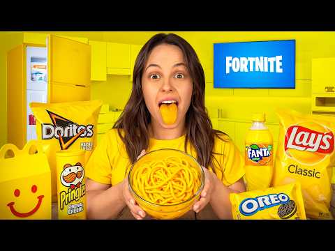 24 HOURS EATING ONE COLOR!!