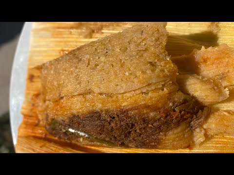 Receta de tamales de carne | Tamales de chile rojo con papa y jalapeño | Tamales