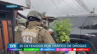 En Rancagua: Carabineros intervino 26 domicilios donde se traficaba droga, deteniendo a 20 personas