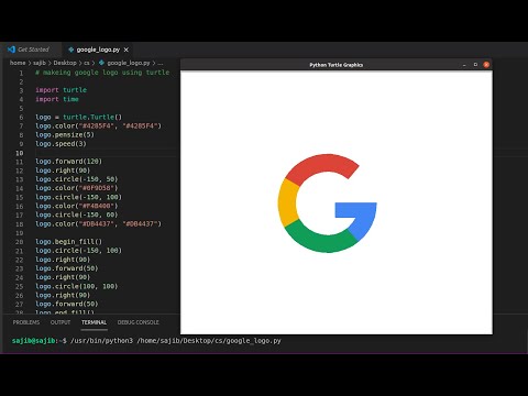 Create Google Logo Using Python Turtle 🐢 Graphic Coding Python Turtle Programming Google Logo