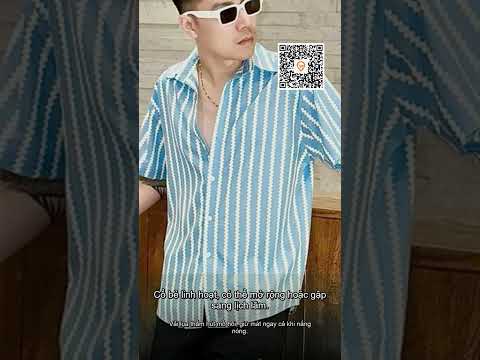 Áo sơ mi nam lụa Hàn ManGo cộc tay sọc, thoáng mát, form regular, giá 89.000đ