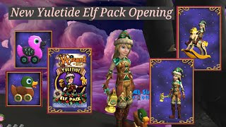 Wizard101: New Yuletide Elf Pack opening- Rocking Horse Mount 50% speed- Wooden Duck Pets- Elf Gear