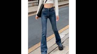 GOUB - High-Waist Washed Bootcut Jeans
