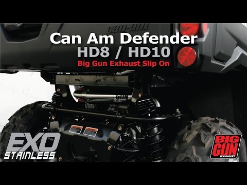 Can Am Defender HD8 / HD10 Big Gun Exhaust EXO Stainless Slip On