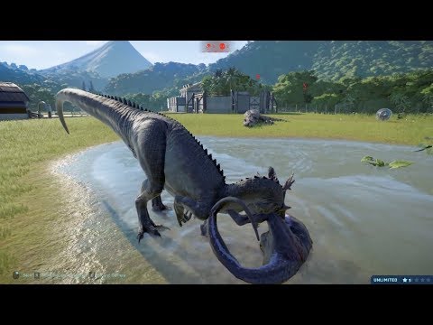 ALLOSAURUS, TYRANNOSAURUS REX VS INDORAPTOR, SPINOSAURUS | MODIFIED GEN JURASSIC WORLD