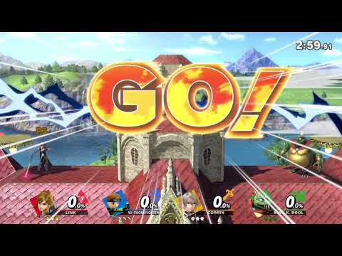 Link Vs Mii Swordfighter, Corrin, and King K. Rool