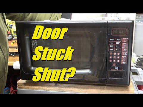 How to open a microwave door stuck shut, door won't release, button doesn't work