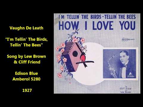 Vaughn De Leath "I'm Tellin' The Birds, Tellin' The Bees" cylinder Edison Blue Amberol 5280 (1927)