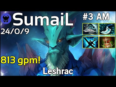 813 gpm! SumaiL [EG] plays Leshrac!!! Dota 2 7.21