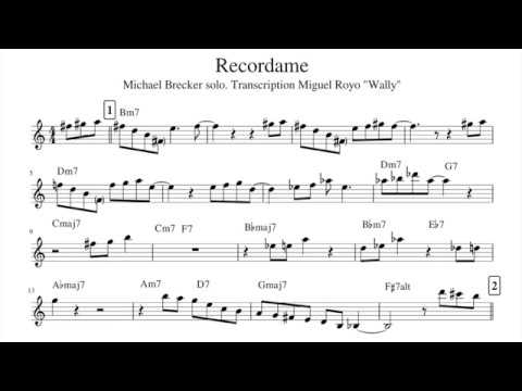 Recordame Michael Brecker solo transcription